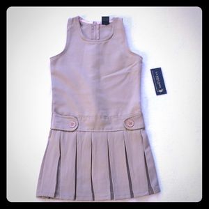 Girls U.S. POLO ASSN tan uniform dress Sz 6